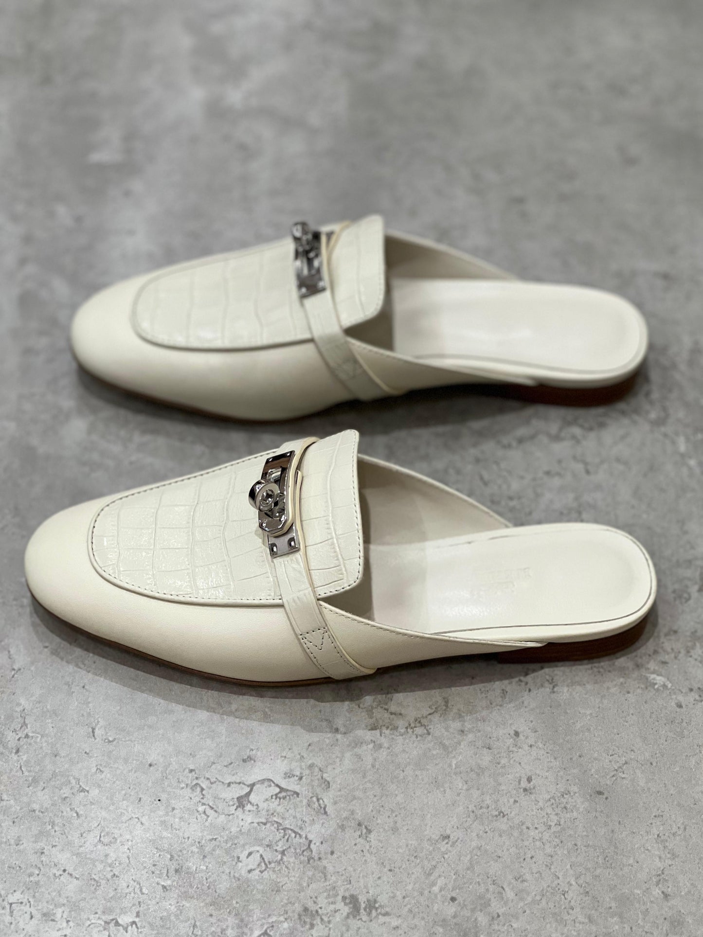 Hermes mules - white ivory