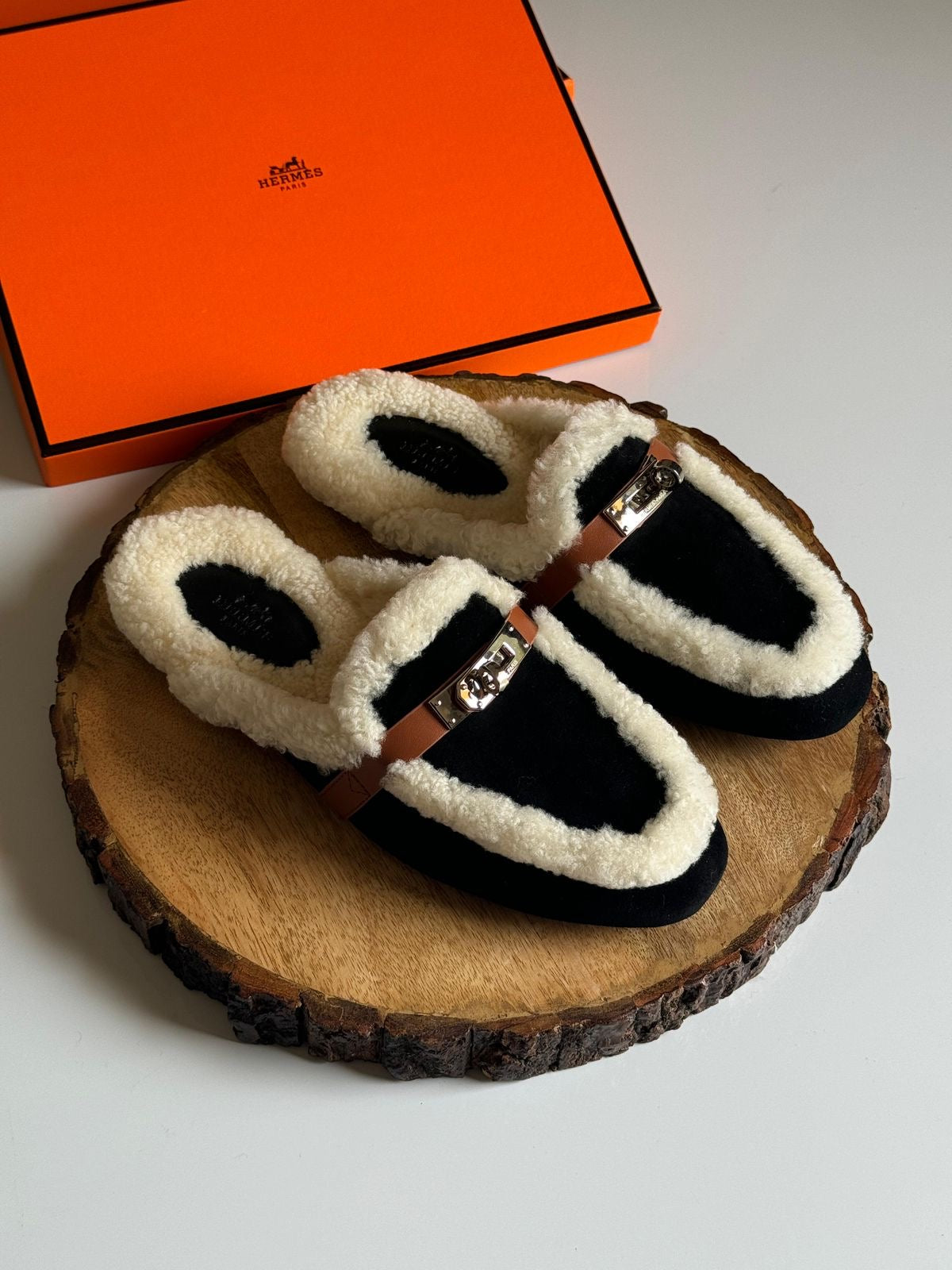 Hermes mules - fur