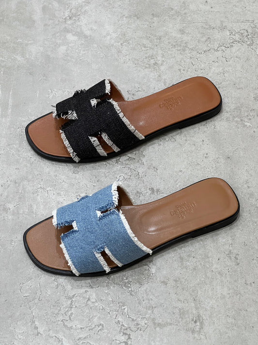 Hermes slippers - denim