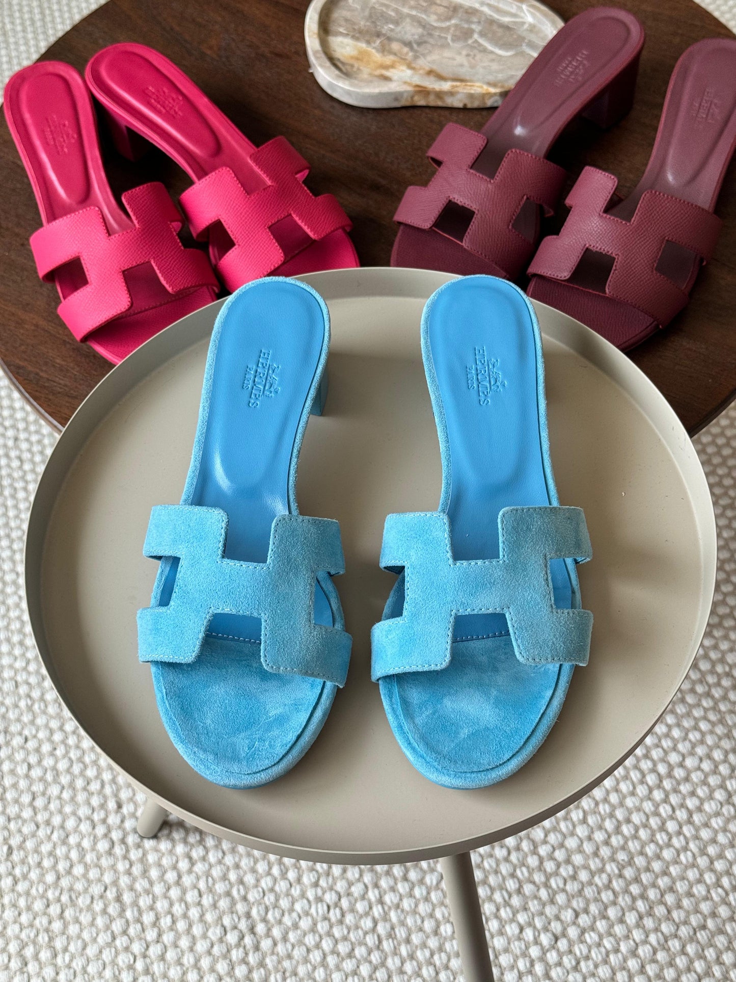 Hermes sandals heels  - blue suede