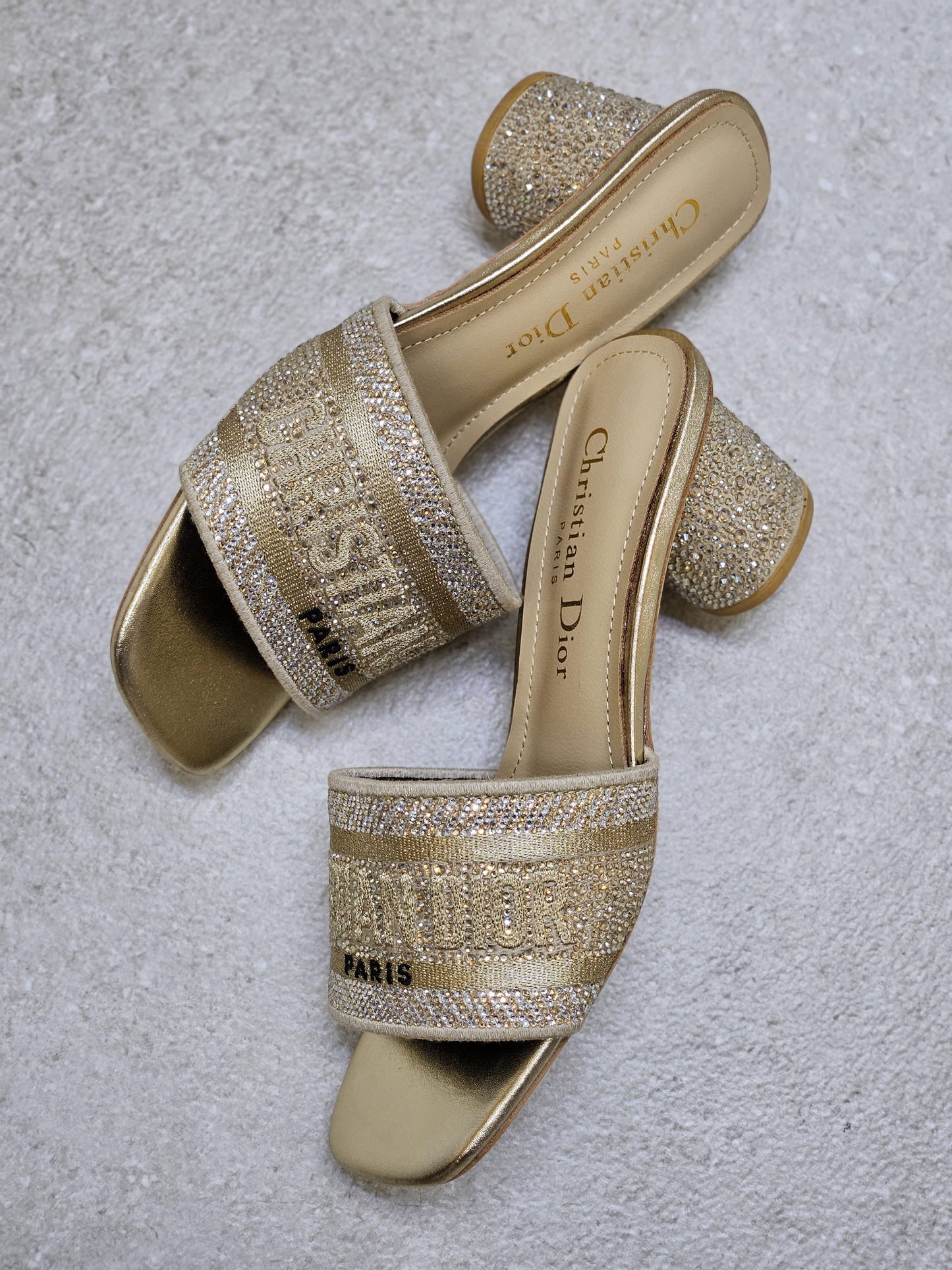 Dior sandals heels - gold