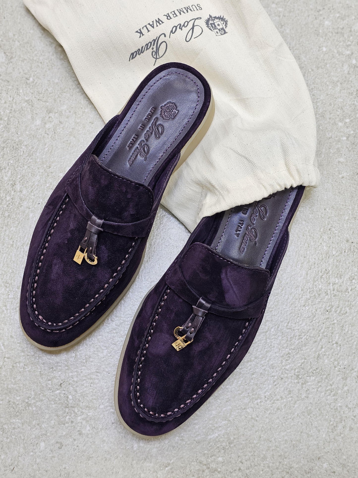 Loro piana mules purple