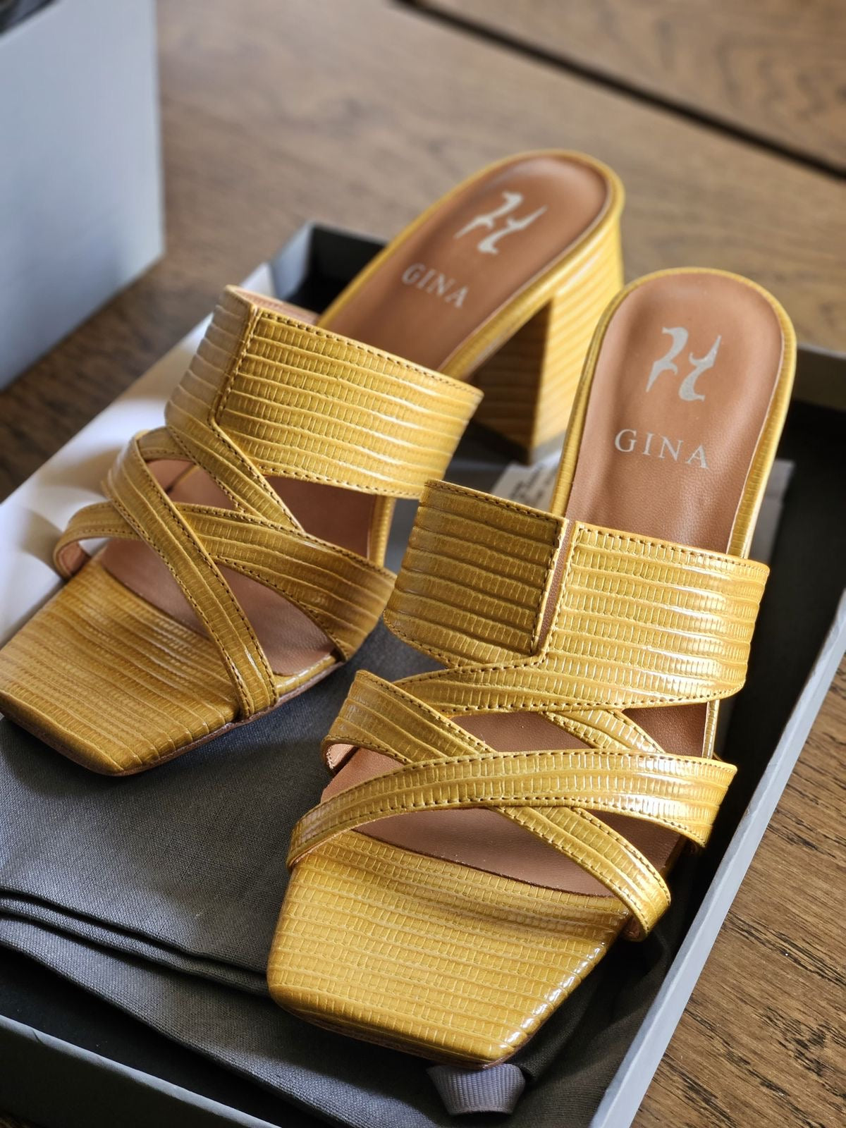 Gina sandals heels yellow