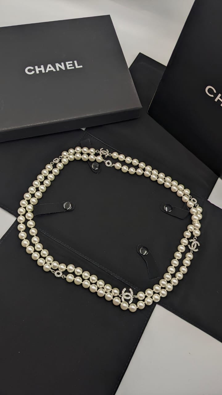 Chanel necklace long - pearl