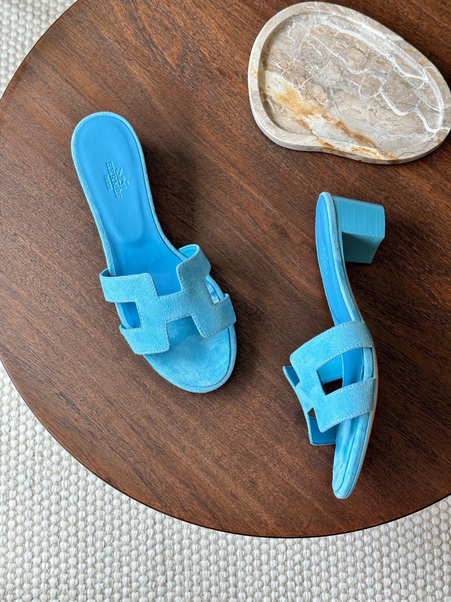 Hermes sandals heels  - blue suede