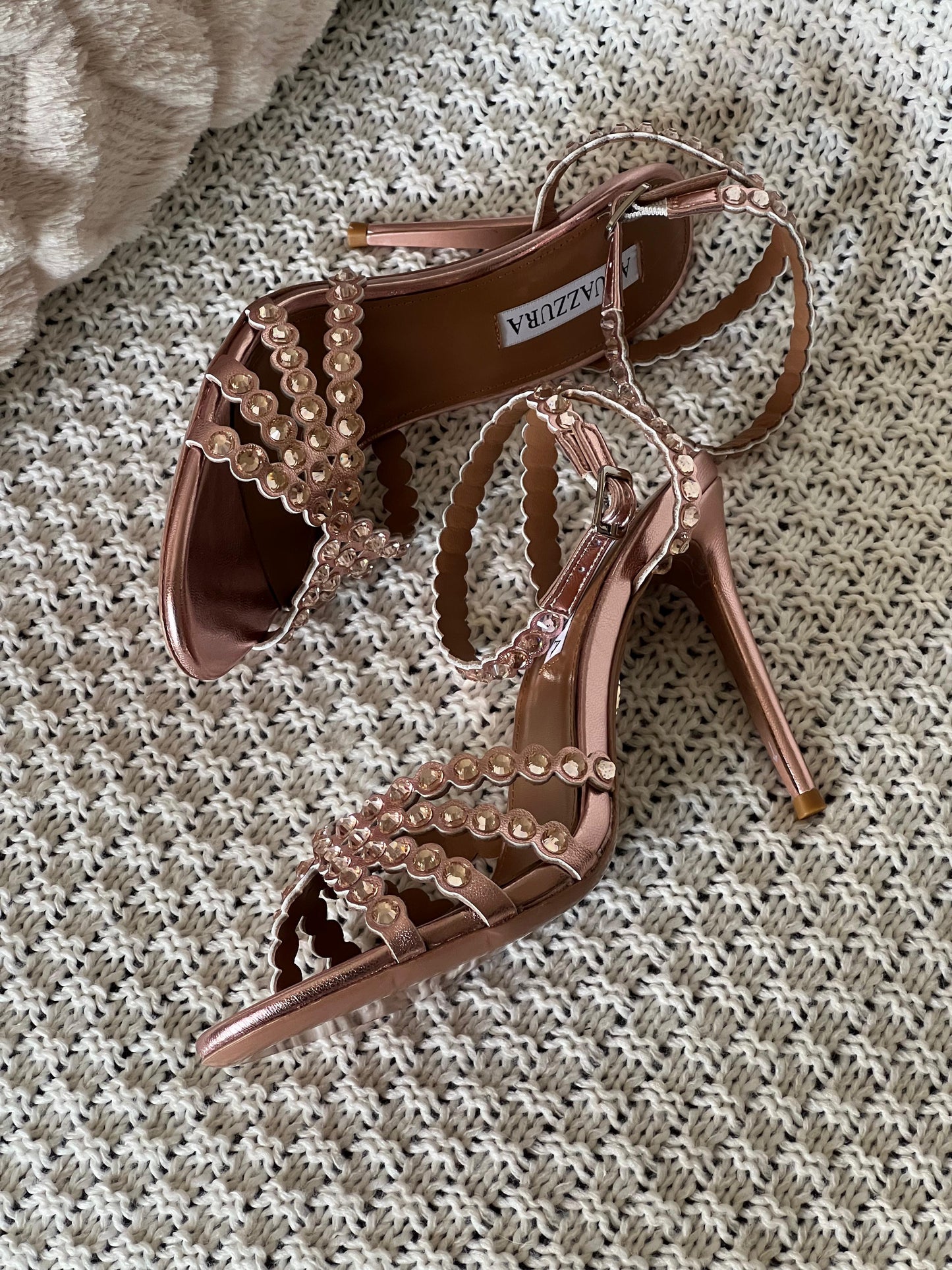 Aquazurra sandals heels- bronze