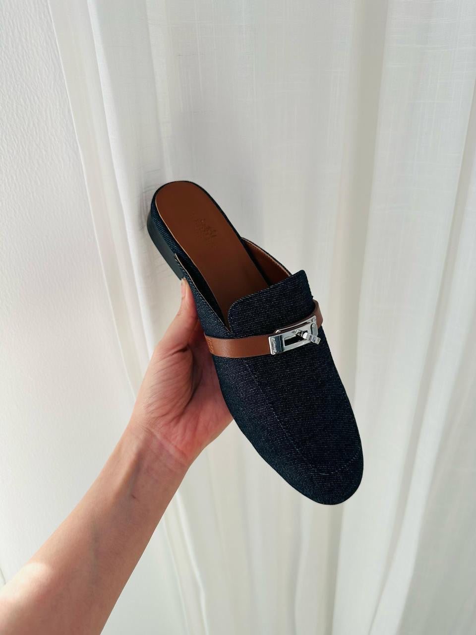 Hermes mules denim