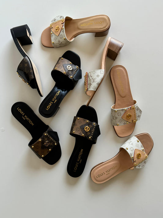 Lv sandals heels and slippers