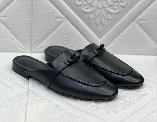 Hermes mules full black