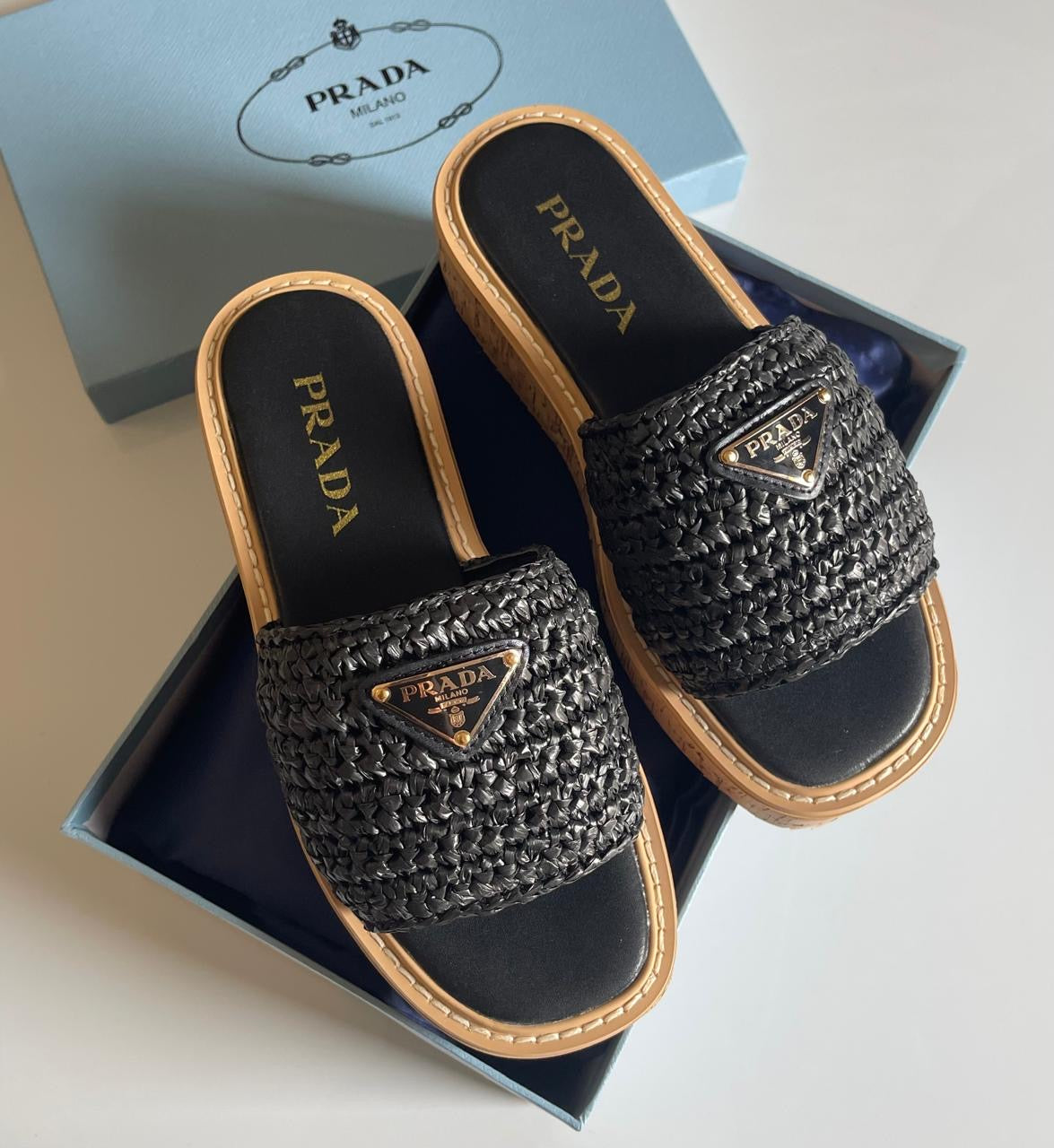 Prada slippers wedges