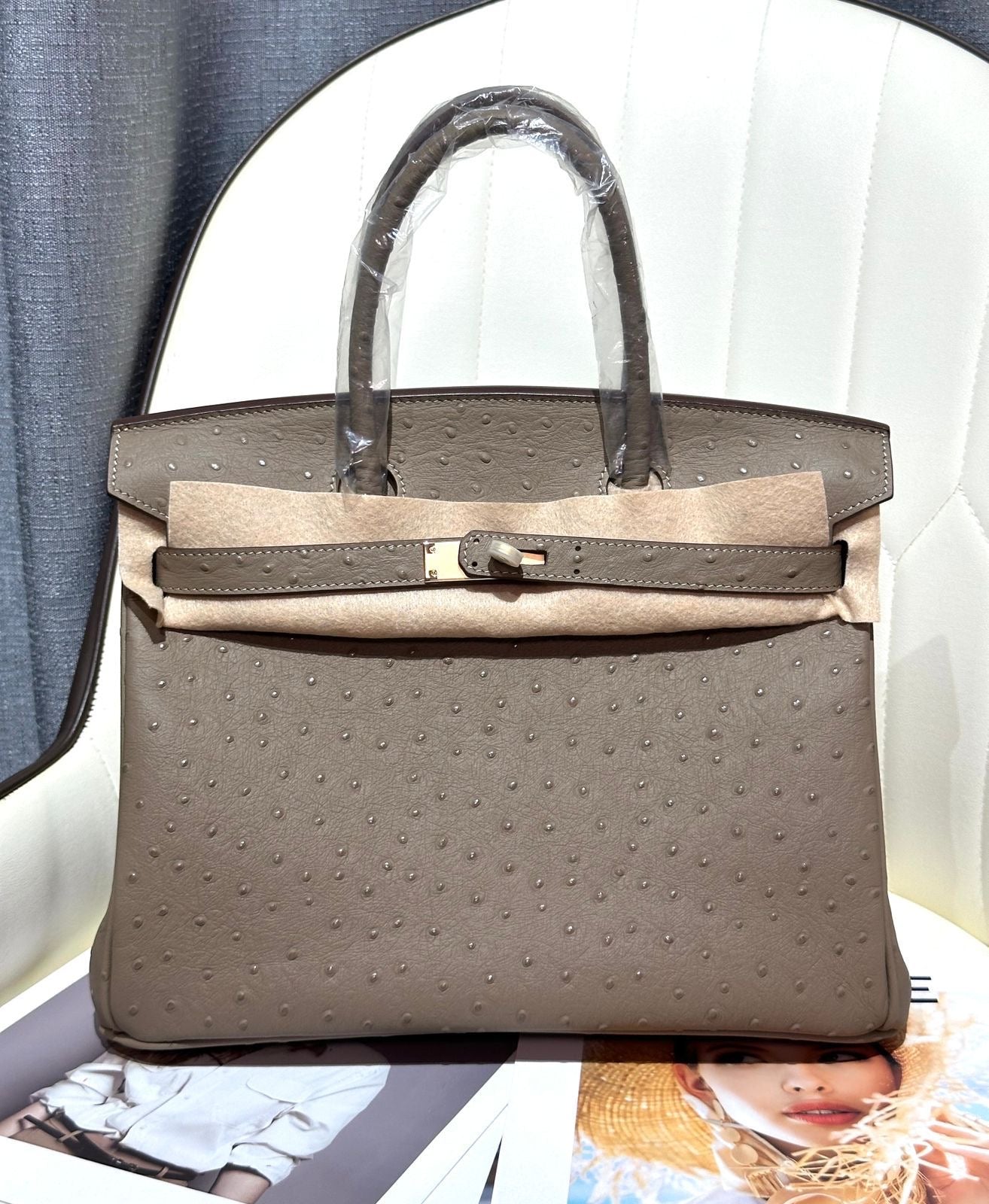 Hermes bag ostrich leather - birkin