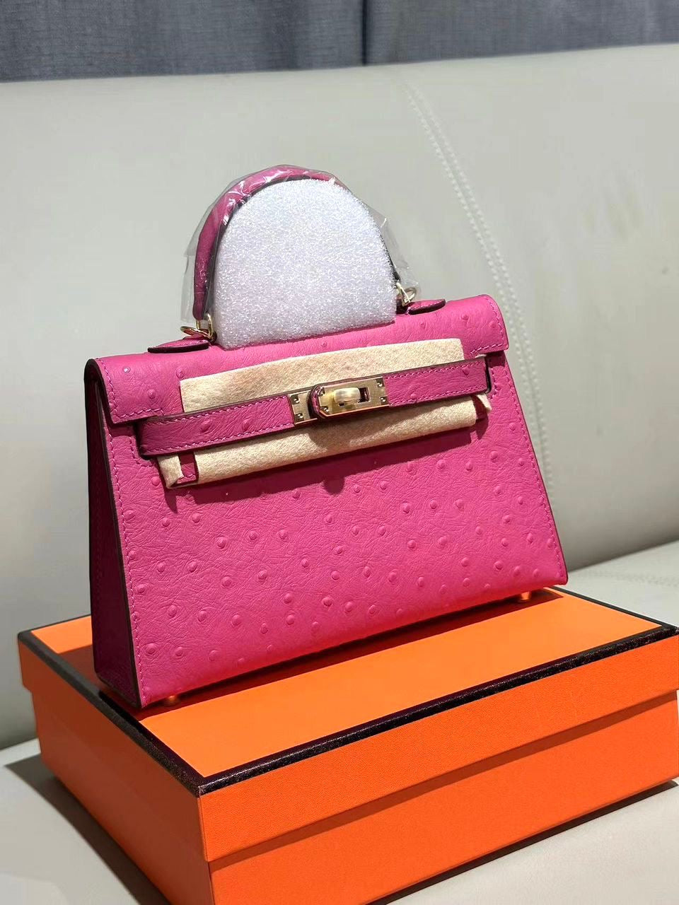 Hermes bag kelly ostrich mini