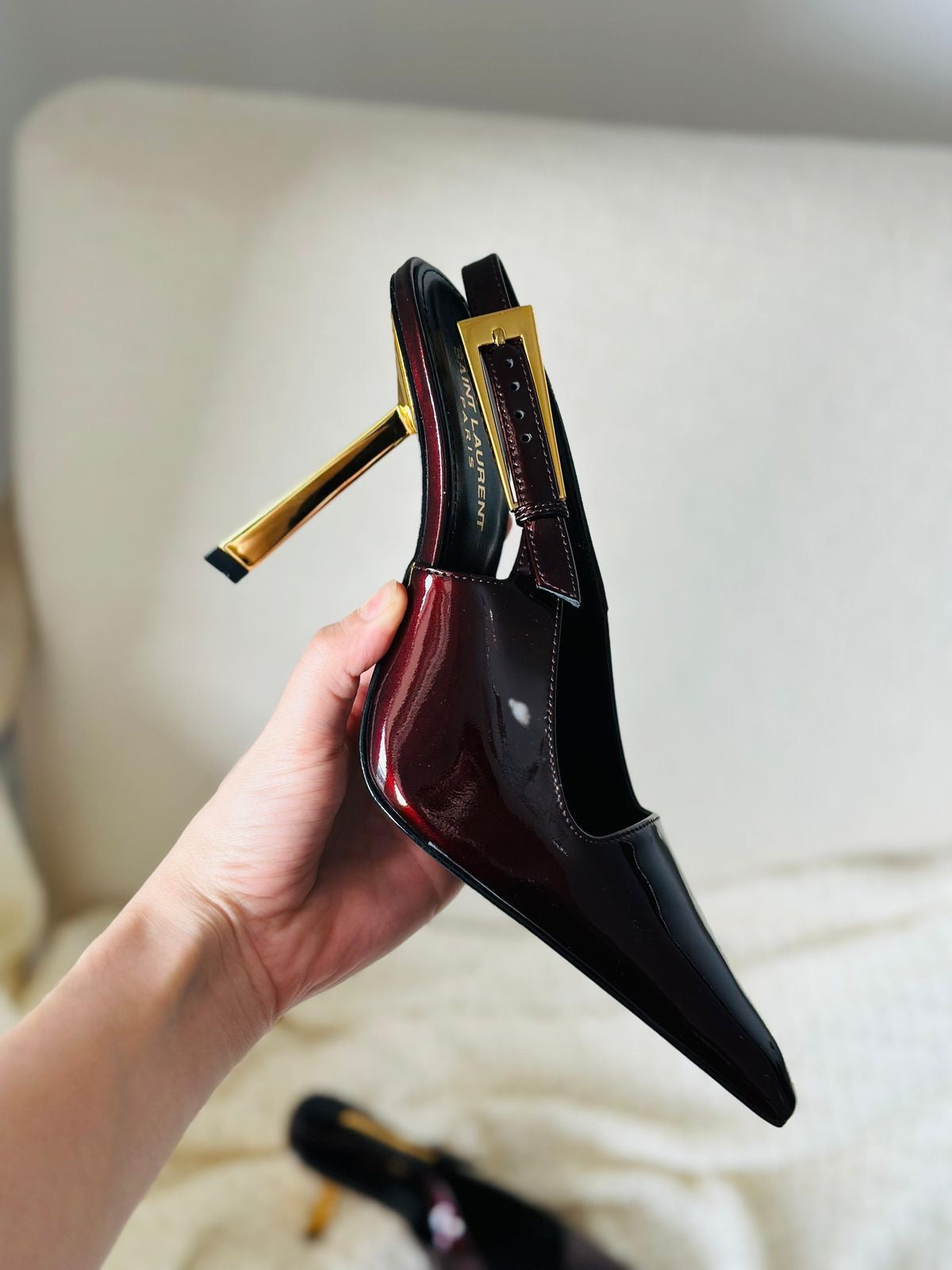 Ysl heels maroon