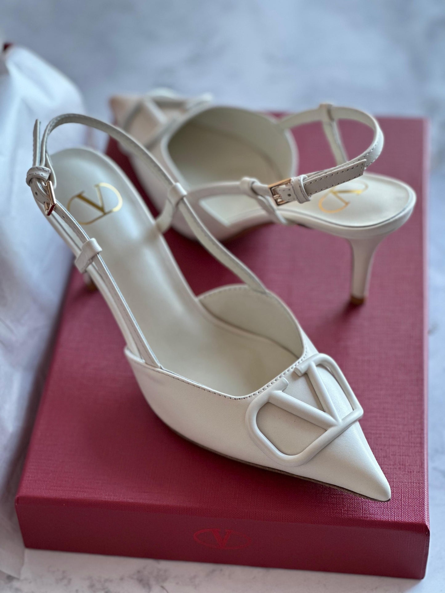 Valentino heels white