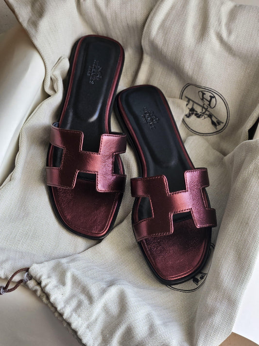 Hermes slippers  - red