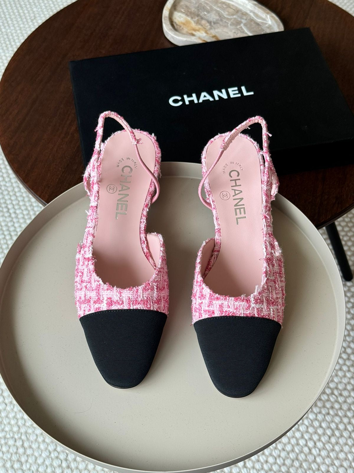 Chanel heels - tweed low heel