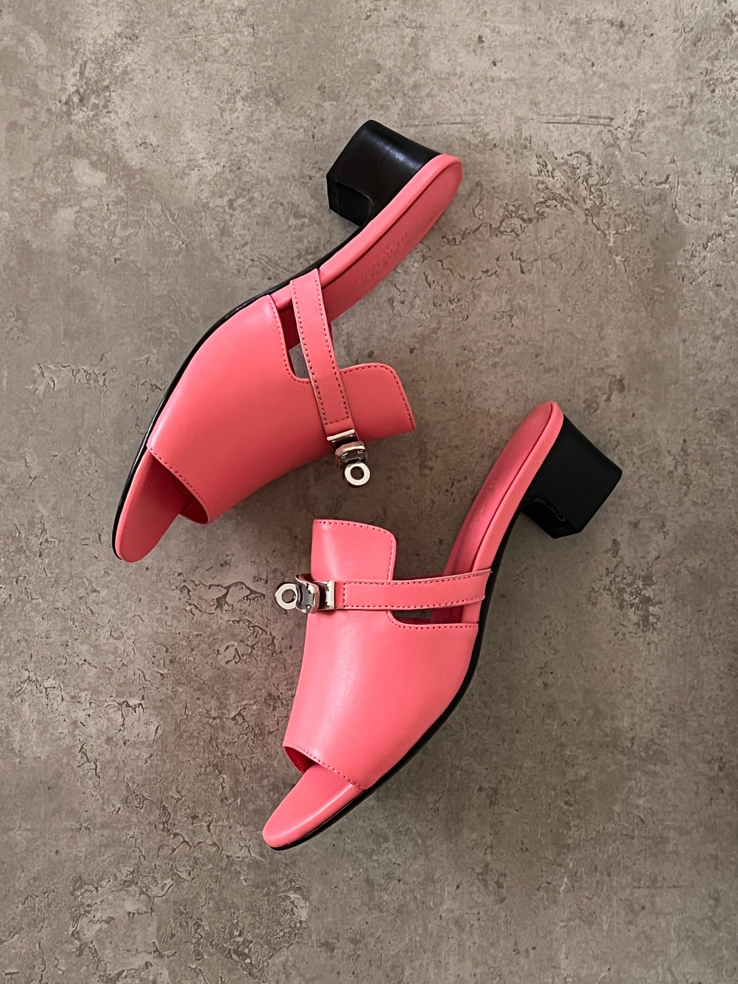 Hermes sandals heels hot pink