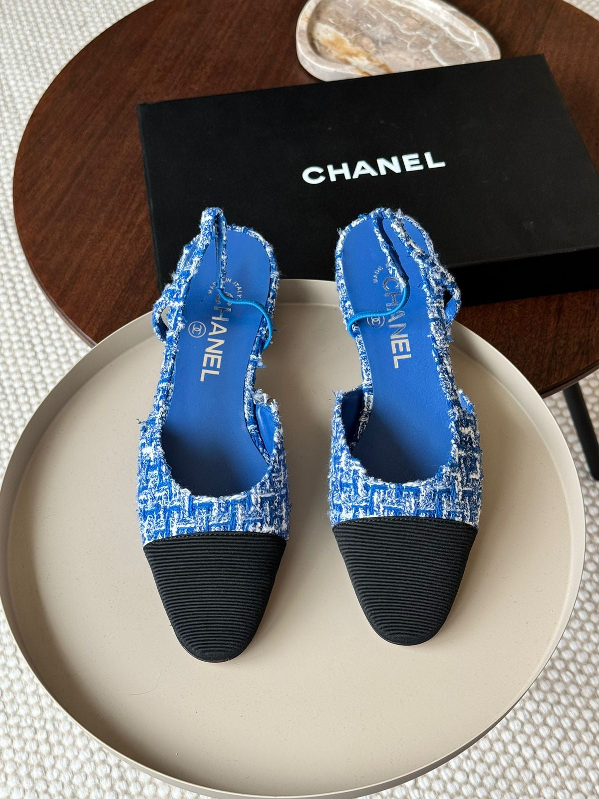 Chanel heels - tweed low heel