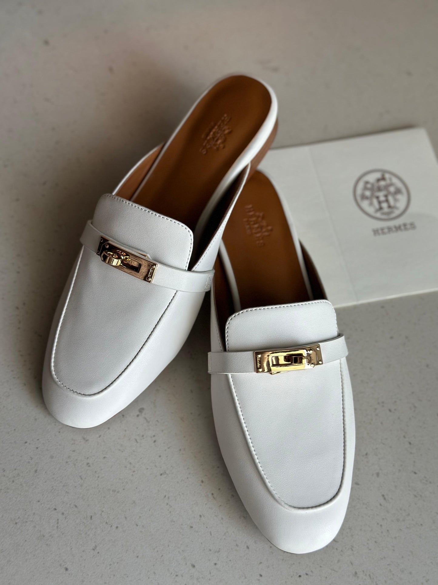 Hermee mules  - white