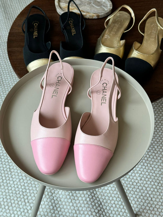 Chanel heels - pink low heel