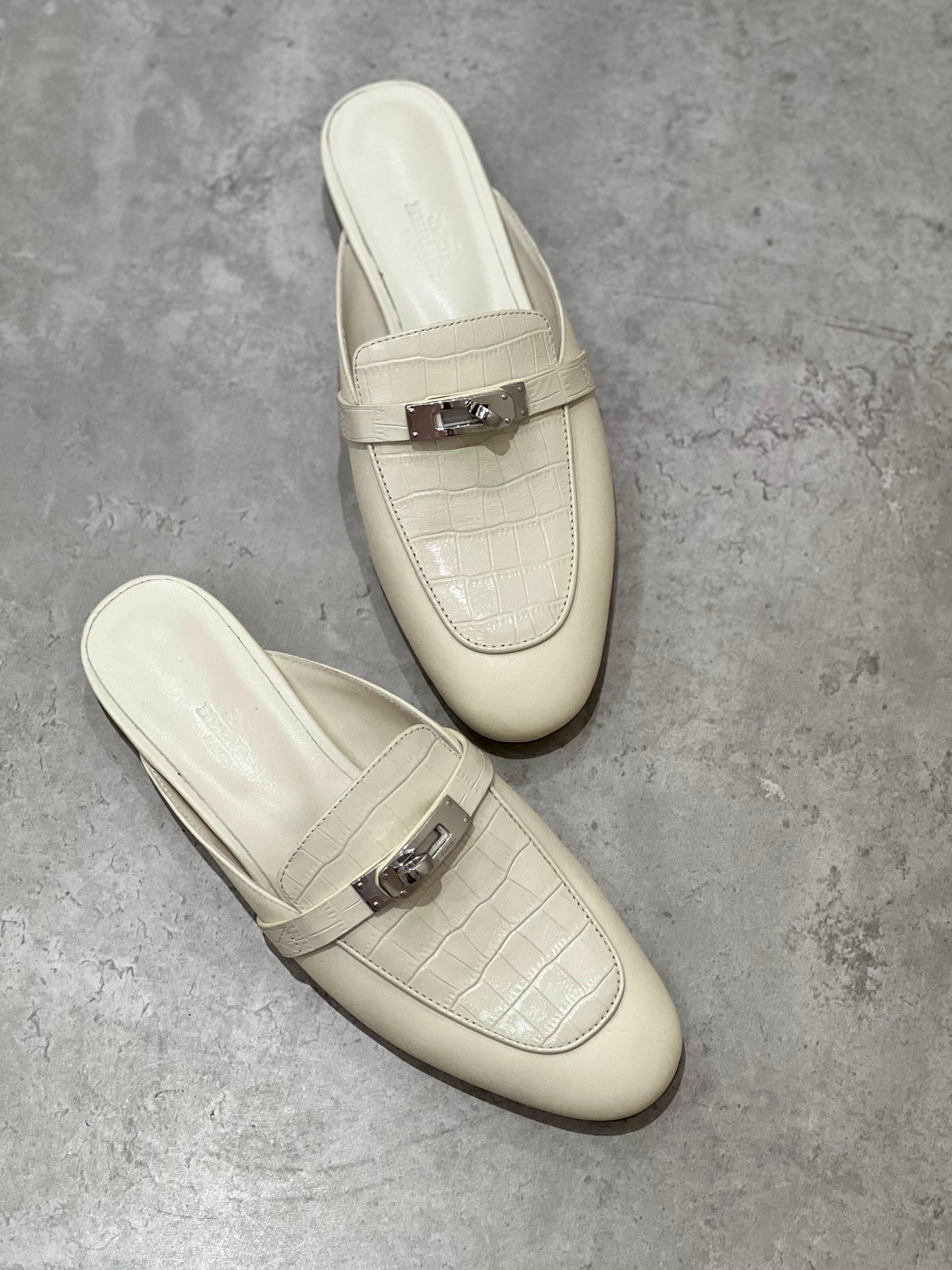 Hermes mules - white ivory