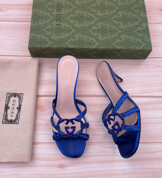 Gucci sandals heels blue