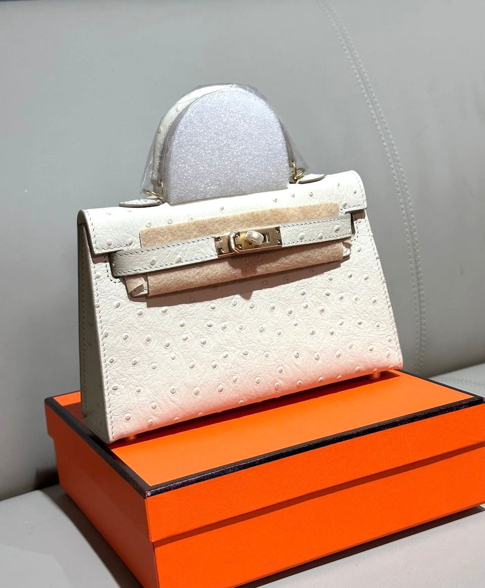 Hermes bag kelly ostrich mini