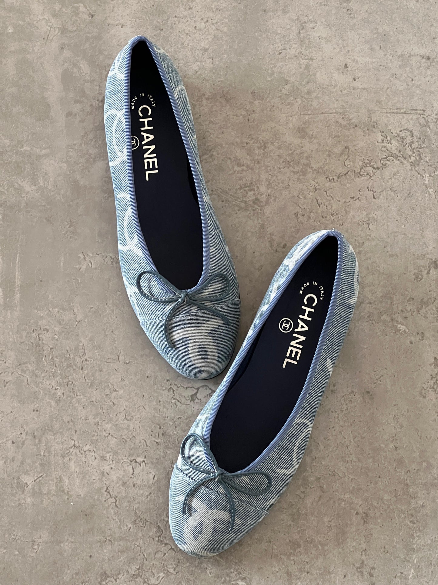 Chanel ballerina blue denim