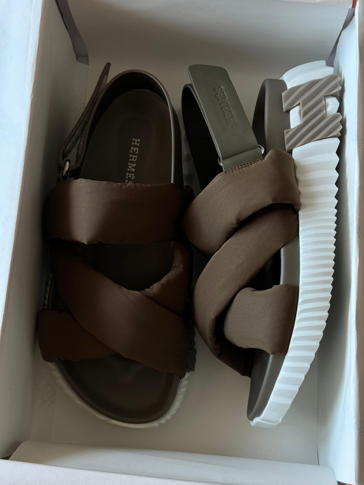 Hermes sandals. Electric sandals