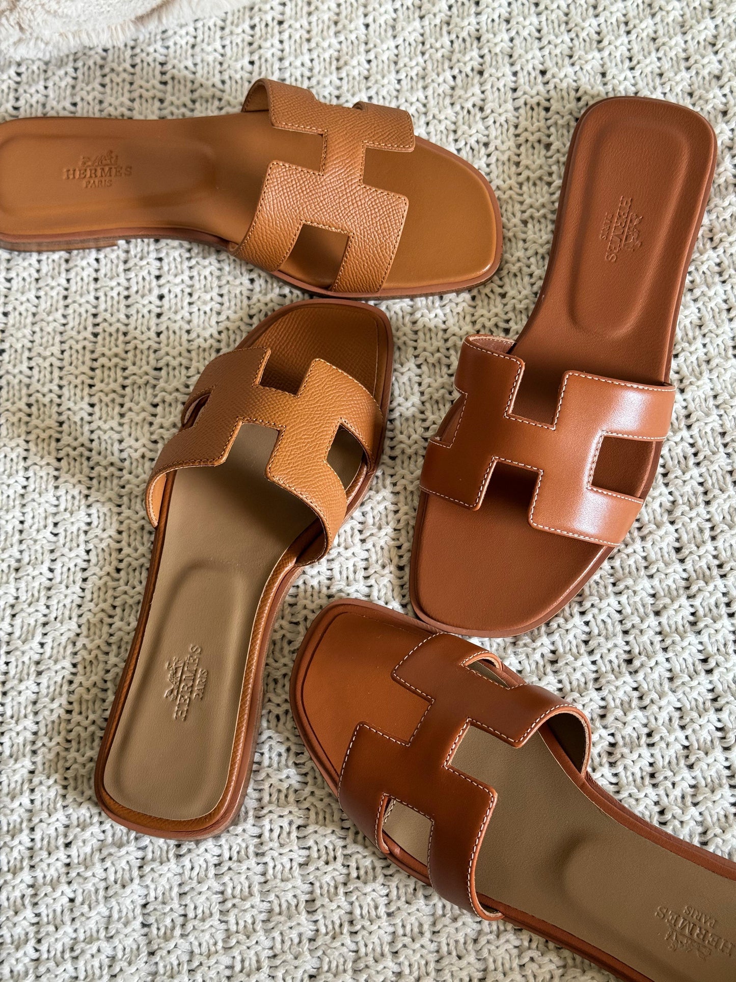 Hermes slippers - brown