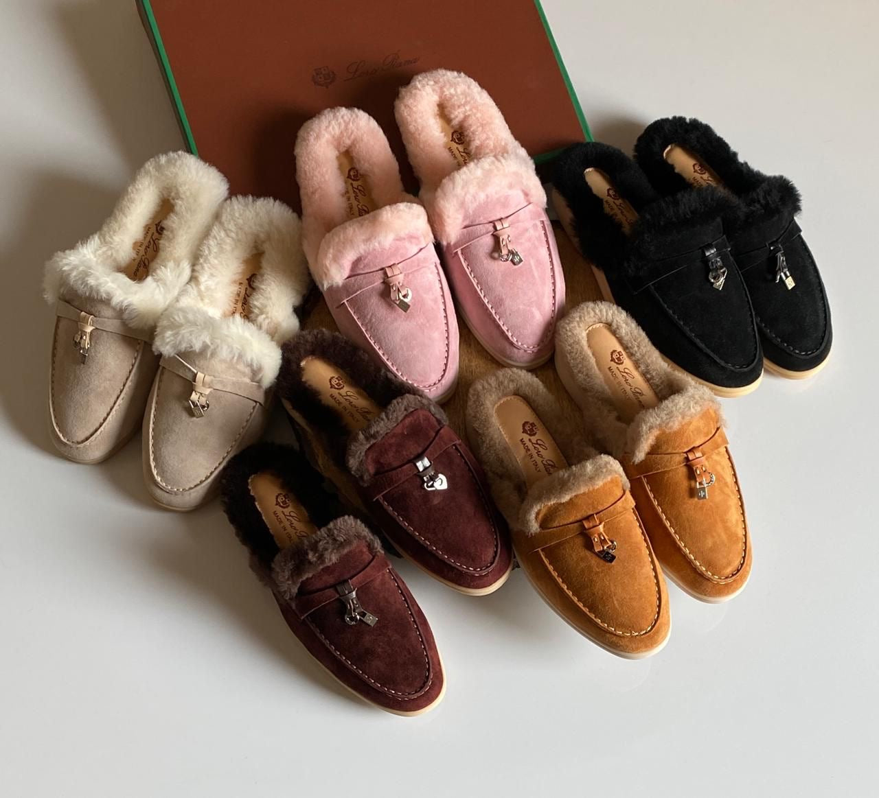 Loro piana mules with fur