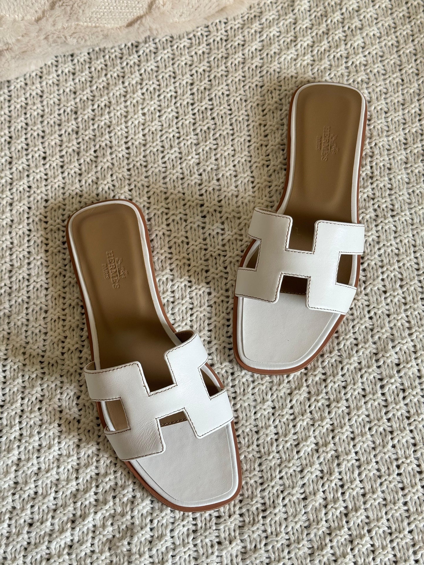 Hermes slippers - white