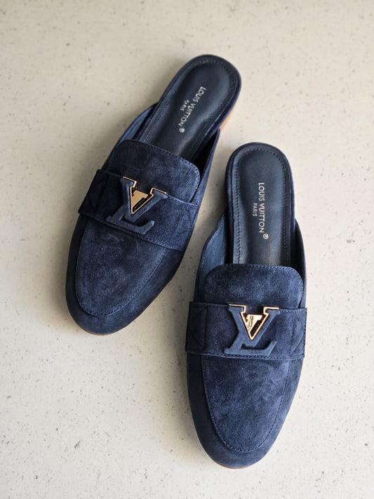 Lv mules  - suede navy blue