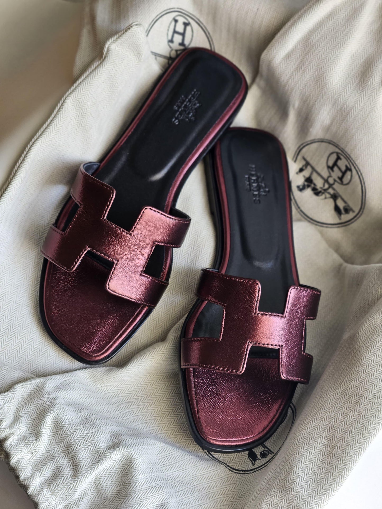 Hermes slippers  - red