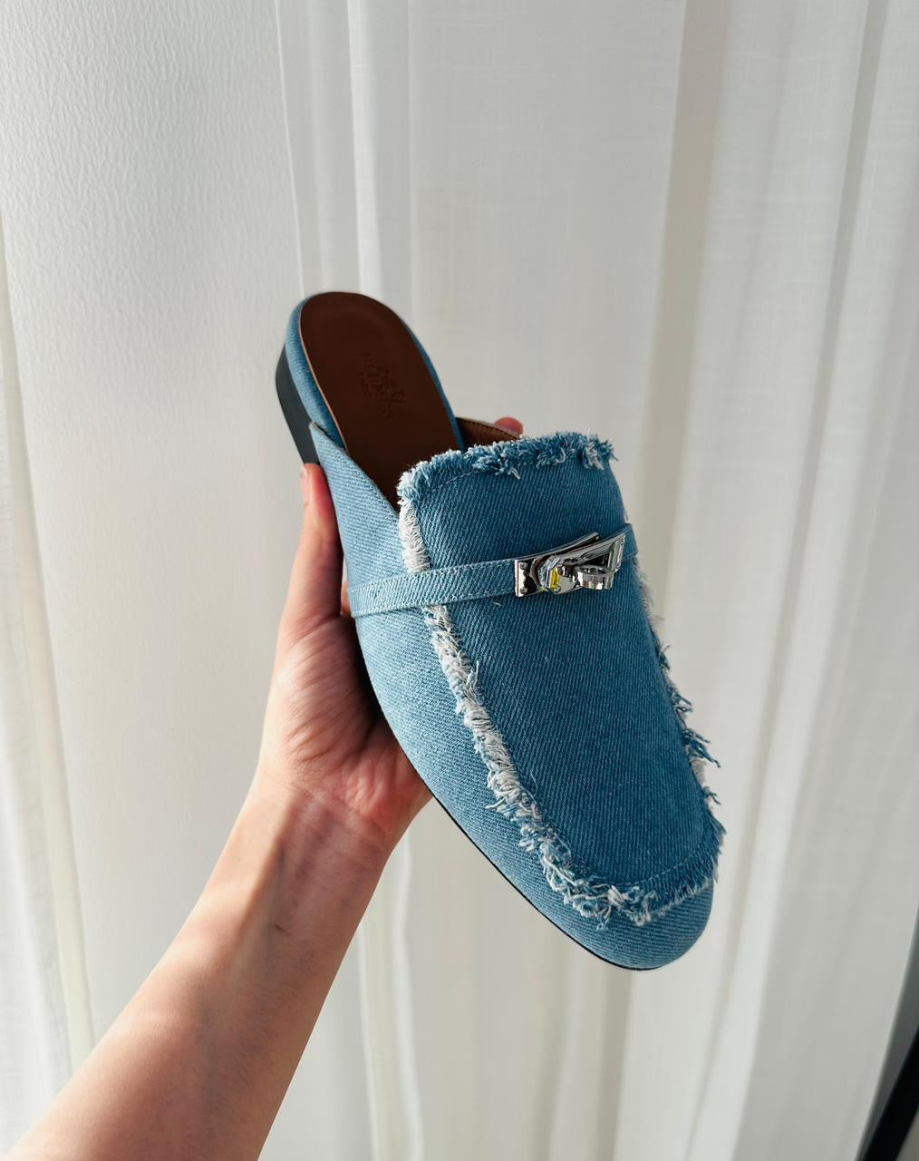 Hermes mules denim