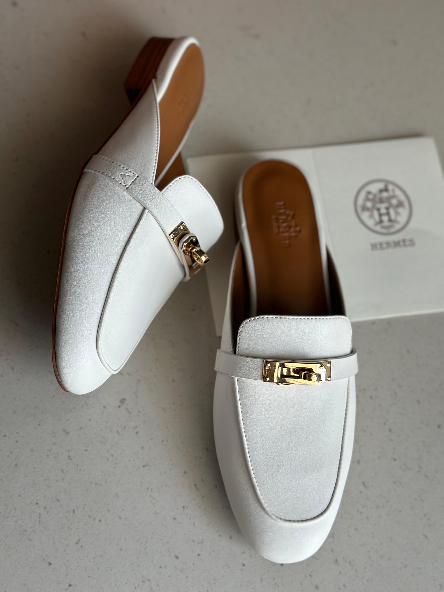 Hermee mules  - white