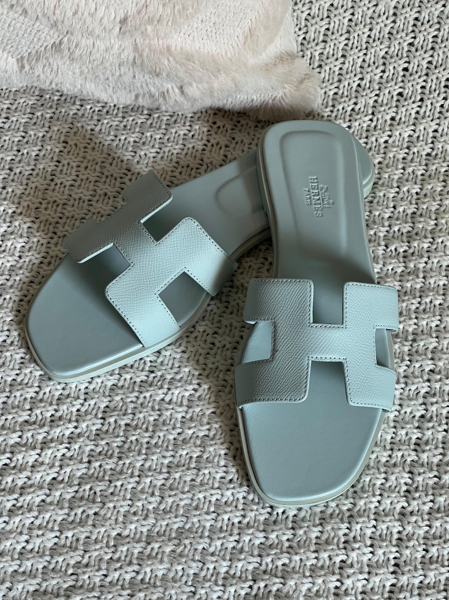 Hermes slippers blue