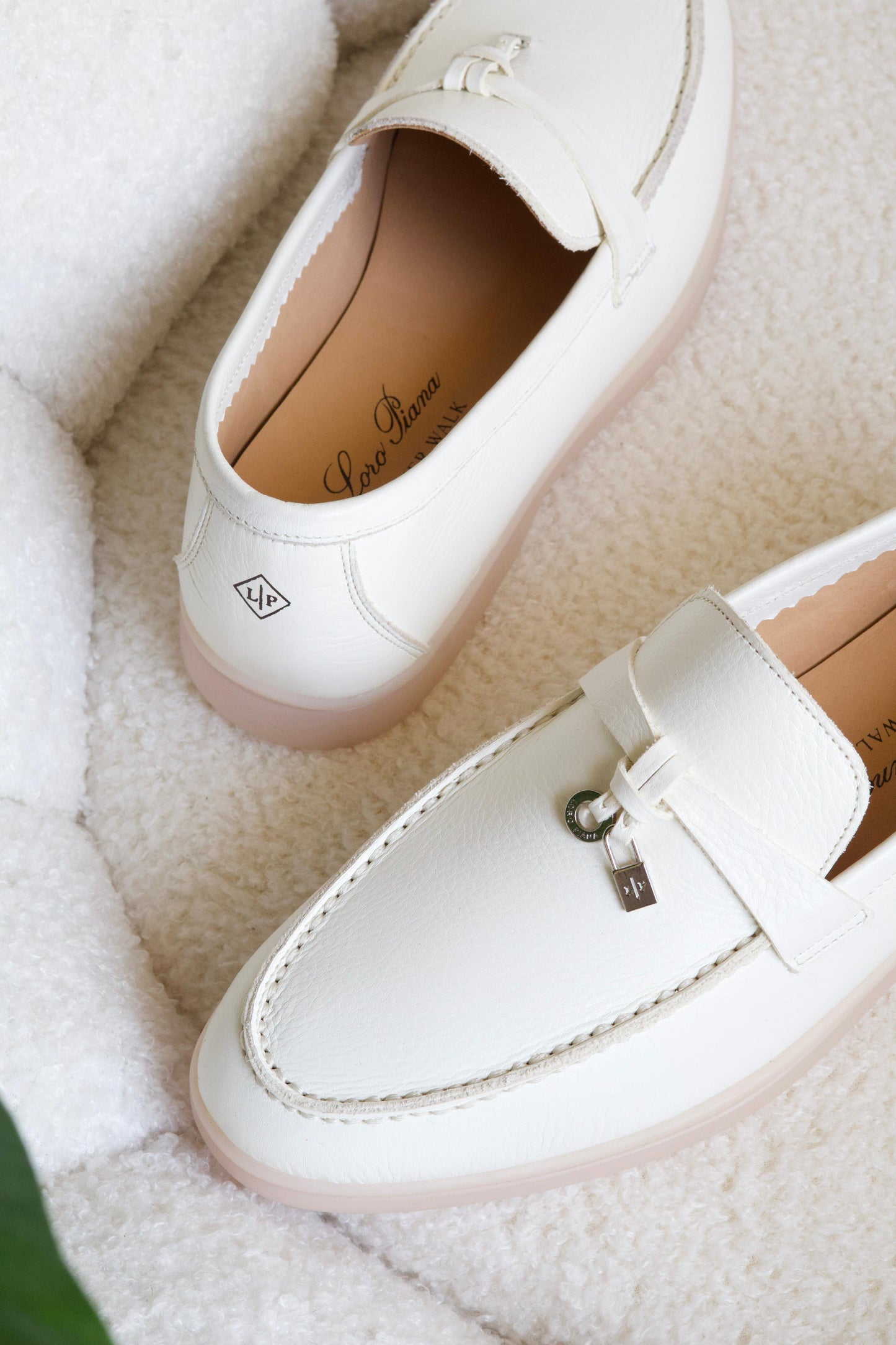 Loro piana loafers - white leather