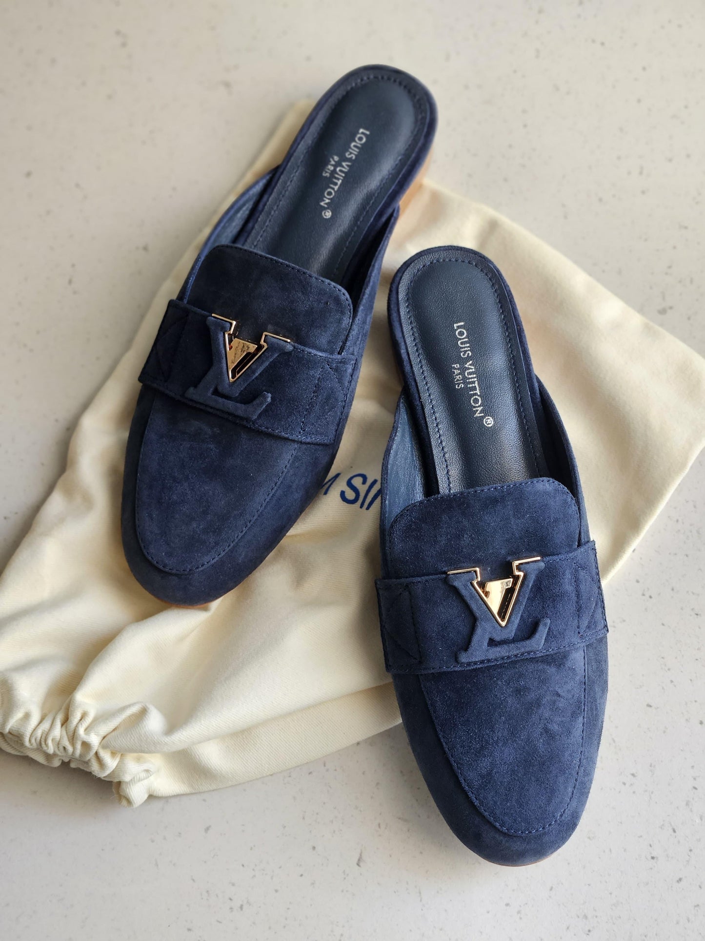 Lv mules  - suede navy blue