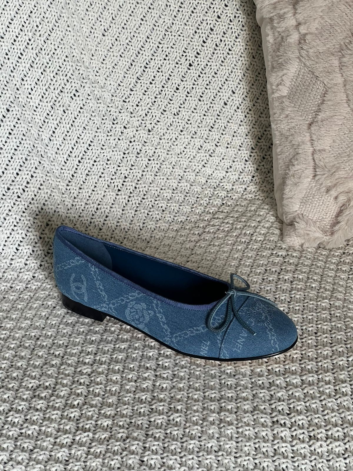 Chanel ballerina- blue denim