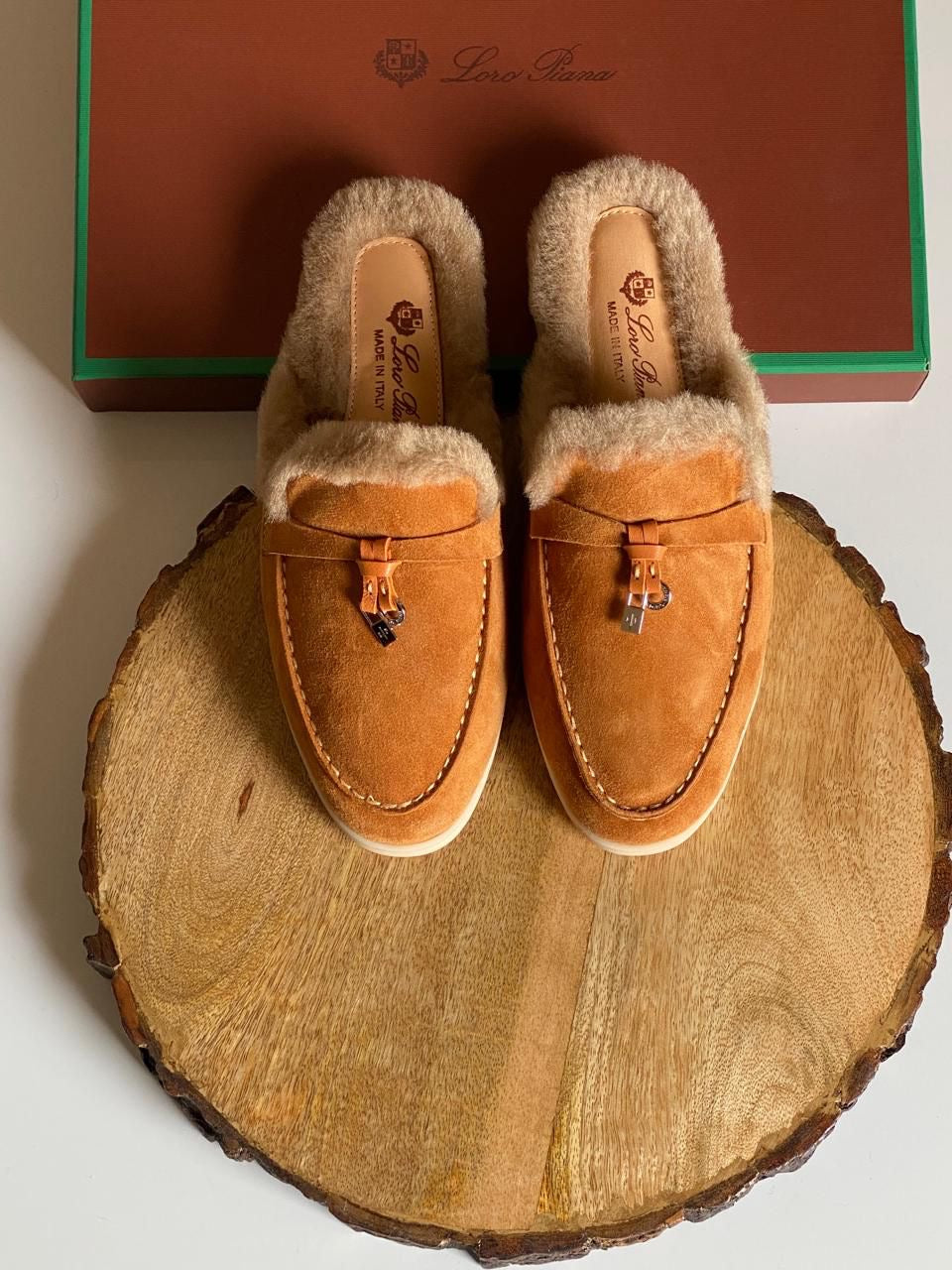 Loro piana mules with fur