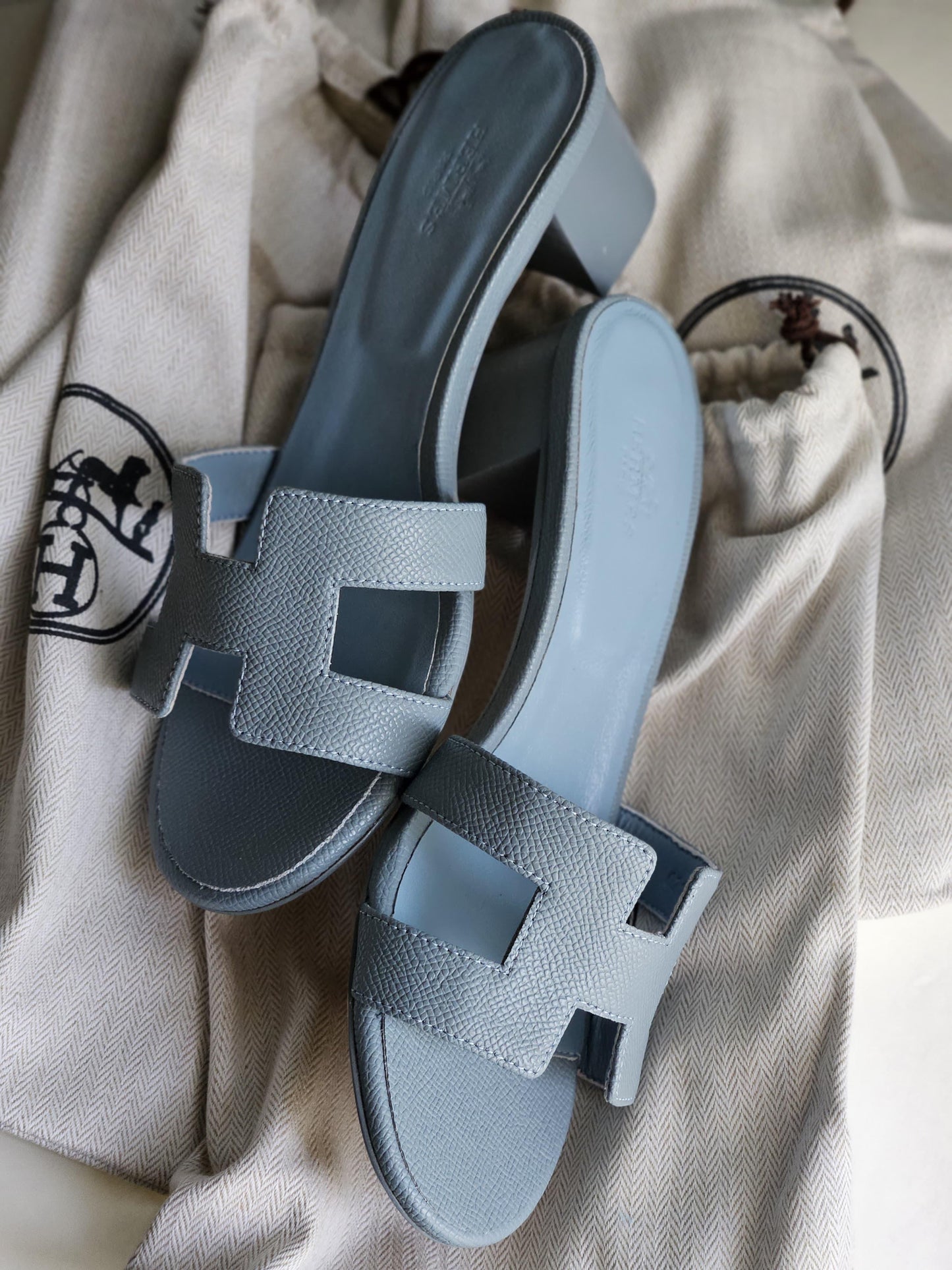 Hermes sandals heels - blue