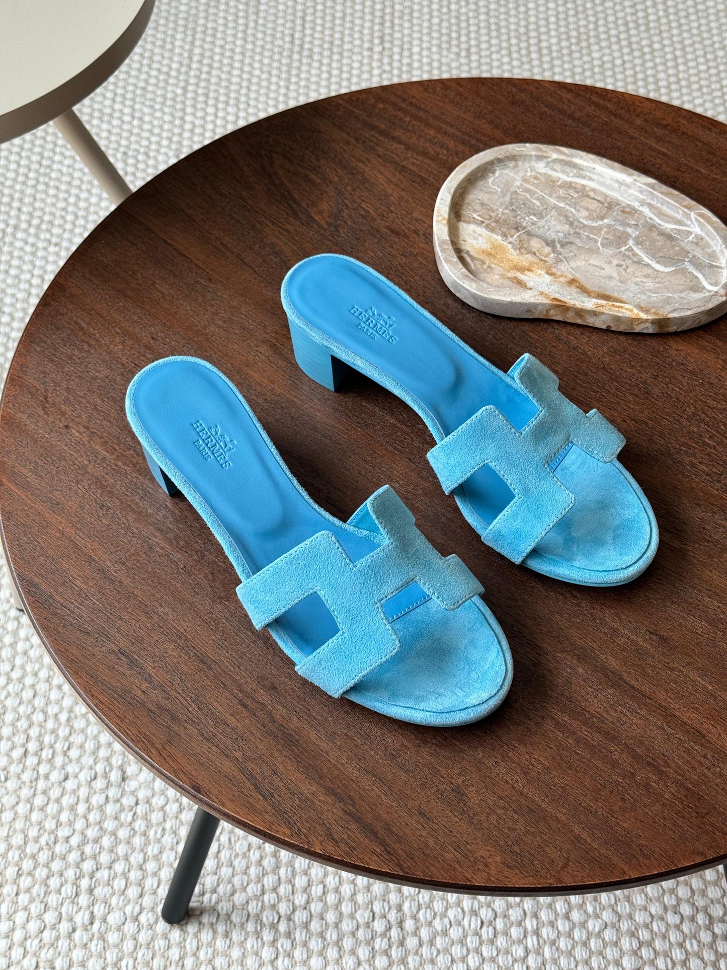 Hermes sandals heels  - blue suede