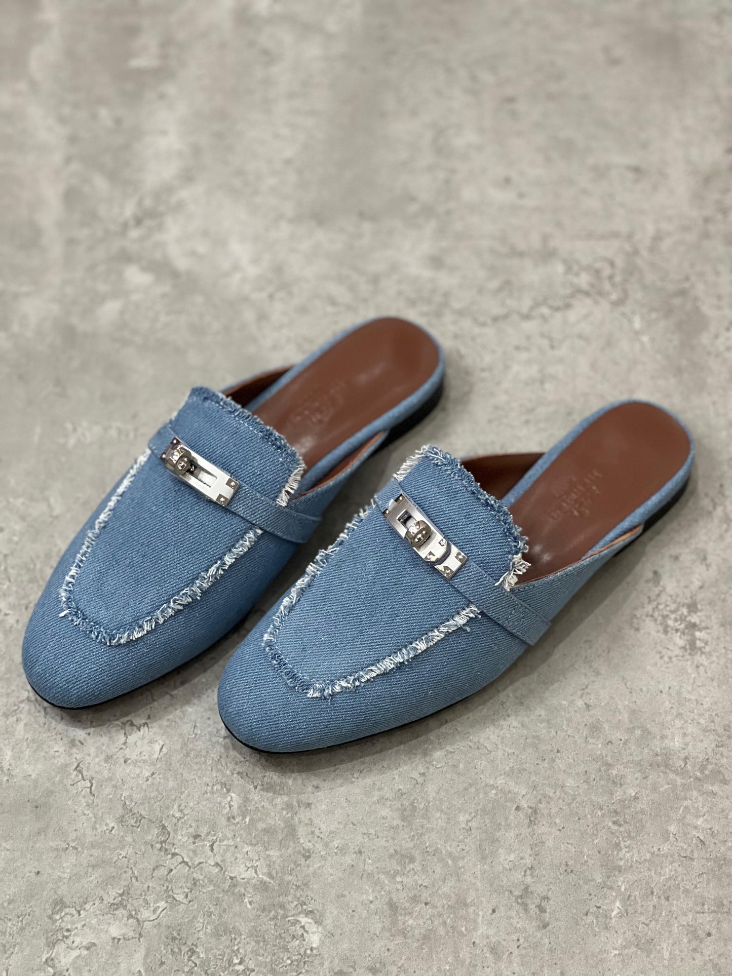 Hermes mules - blue denim