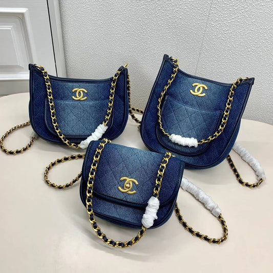 Chanel bag blue denim