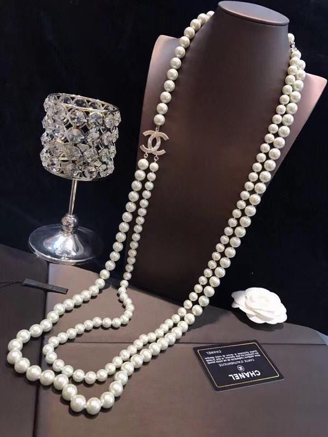 Chanel necklace long - pearl