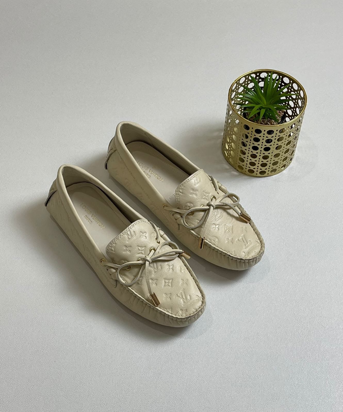 Lv loafers ivory white