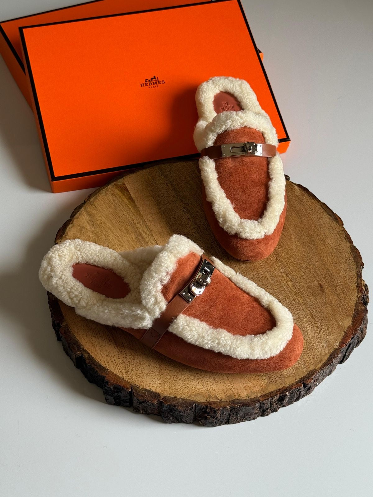 Hermes mules - fur