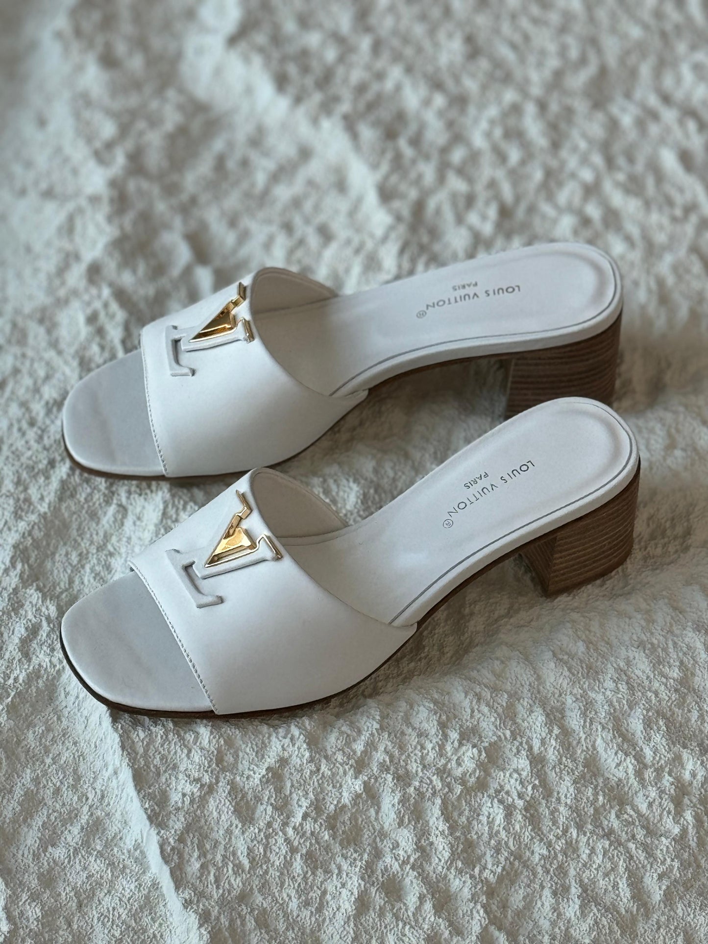 Lv sandals heels  - white