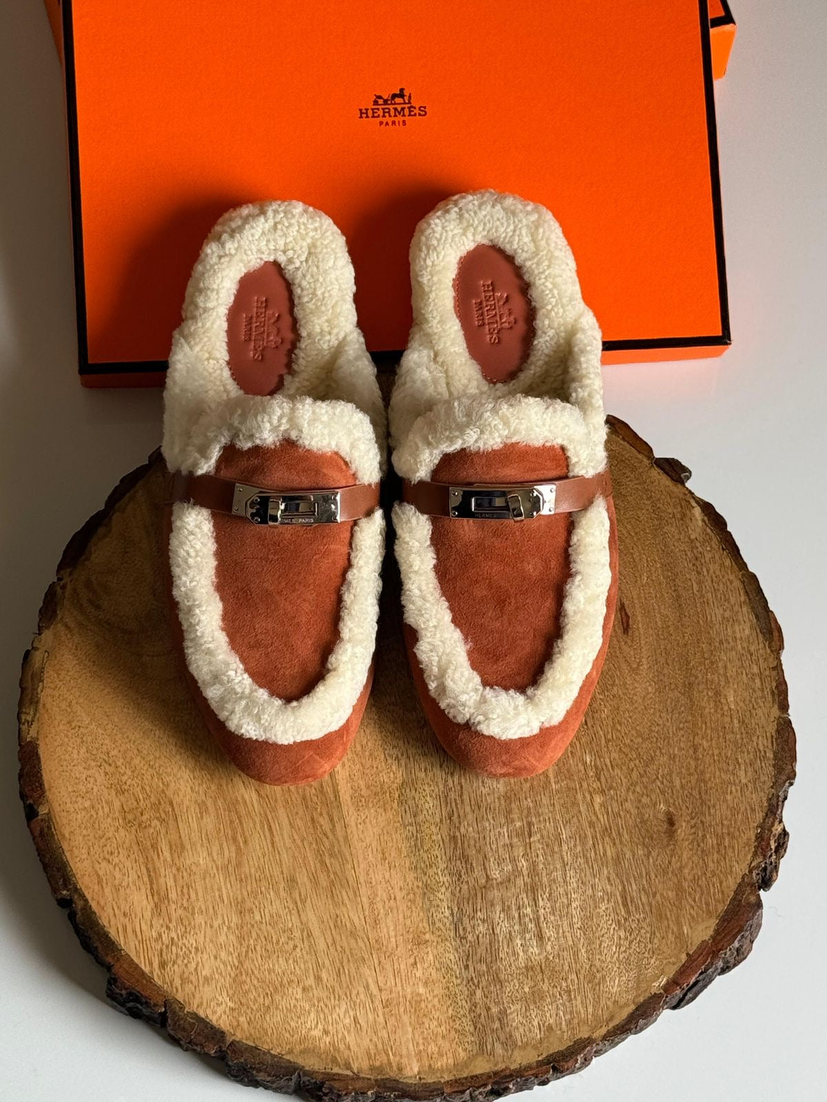 Hermes mules - fur